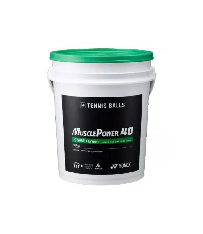 توپ تنیس یونکس Muscle Power 40 Green Junior Balls